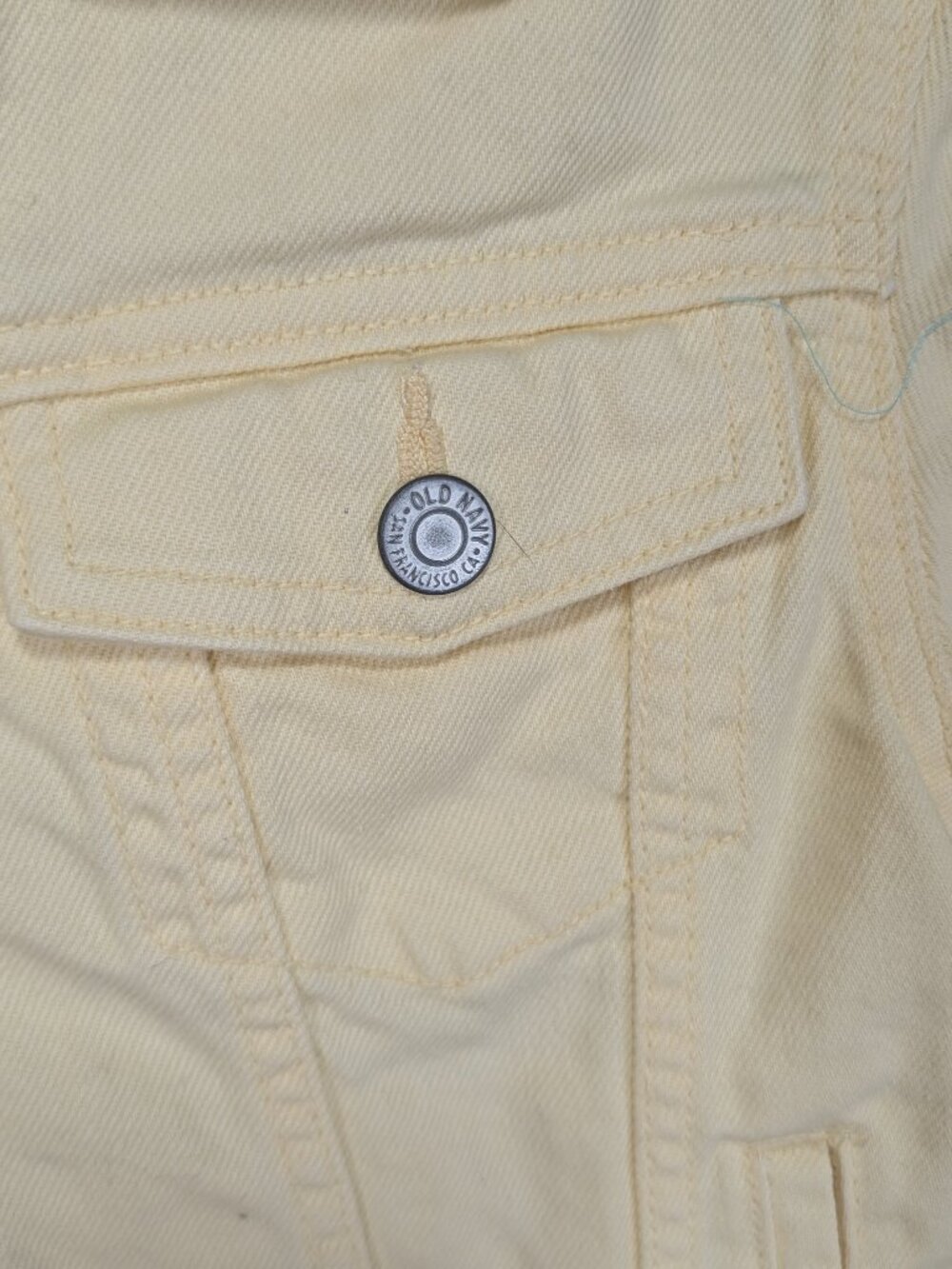 Old Navy Pale Yellow Denim Jacket Size Medium (8) - Picture 4 of 10